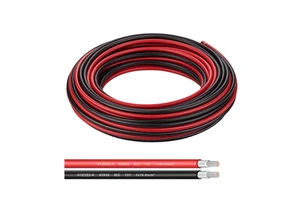 Solar Panel Wire Tinned Copper Wire 8AWG 10mm PV Wire Solar Extension Cable for Outdoor Automotive RV Boat Marine Solar Panel