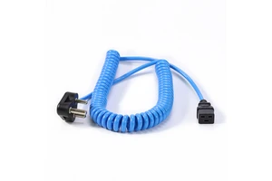 Custom SA South Africa SABS India AC Power Plug Cable IEC320 C13 C19 Spring Spiral Curly Coiled Power Cord