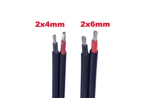 PV1-F Double Core DC Solar Cable Red Black UV Resistant Waterproof For Solar Panel System