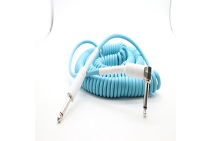 DC6.35mm Coiled Spiral Guitar Instrument Cable TS Right Angle or Straight Connectors Mono Audio Cable 20ft Guitar Curly Wire