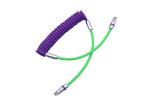 Customization DIY Fishnet Weaving Color-block Spring Spiral Telescopic Super Fast Charging Mobile Phone Data Cable