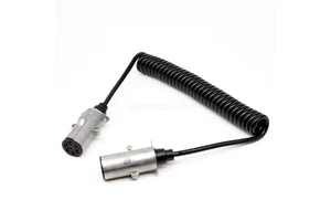 New European Trailer Spiral Cable 7 Pin to 7 Pin Truck Trailer Cable with Plug 100% Pure Copper SAE J2394