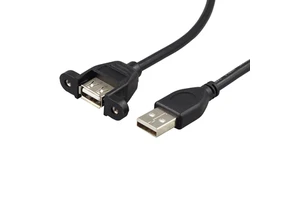 Wholesale Panel Mount USB Cable Male To Female Extension With Screw Locking And Braid Shielding Computer Cables