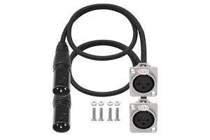 Wholesale 0.6m 2ft D-Type XLR Female to XLR Male 3Pin Chassis Panel Microphone Audio Cable for Speaker Stage Equipment
