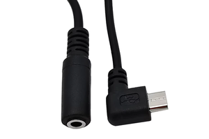 Black Mini USB To 3.5mm Microphone Adapter Cable With PVC Jacket And Pure Copper Conductor For GoPro Hero 3/3+/4 Sport Camera