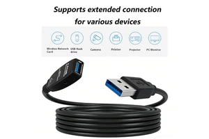 Cost Effective PVC USB 3.0 Male/Female Extension Cable 5Gbps 5A Fast Charging Custom Length 10-30m for Camera & Home Office