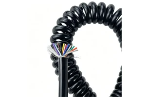 12 Cores 0.15/0.2/0.3mm Copper Conductor Spring Wire Spiral Cable with TPU Insulation 300/450/600V Rated Voltage
