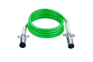New ABS Heavy Duty Green 7-Way 12FT 100% Copper Truck Trailer Electrical Coiled Power Cable