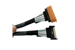 PCI-E 5.0gen5 Slimline SFF-8654 8i MCIO 8X 50cm/80cm/100cm Nylon Braid Computer Server Data Cable