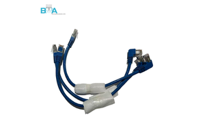 90 Degree CAT6 FTP RJ45 Patch Cable 27.5CM 24AWG Blue PVC with Ferrite Core for Industrial Ethernet Connection