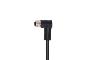 KRONZ M12 Female 5 Pin 90 Degree Angled Connector IP67 Waterproof PVC Pre-molded Black Unshielded Cable Circular Connector