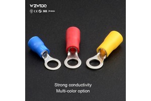 RV Terminal Electrical Crimp Connector, Copper Wire Insulated Wire Plug End Butt Cable Wire, Ring Terminal Copper Lugs Type O