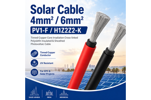 YueHua H1Z2Z2-K Solar Cable 1 Core Tinned Copper XLPO Insulation 4mm 6mm 1000V DC 100m Outdoor PV Cable