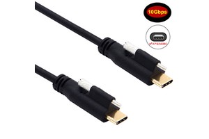 Dual-head Type-C Male-to-male Data Cable USB3.1 with Screw Locking Industrial Camera Cable 5A Fast Charge 4K60Hz