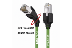 Industrial Network Patch Cord Profinet Gigabit Double Shield EtherCat 10G High Flexible Drag Chain Cat6e Right-Angle PVC