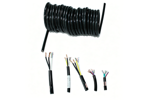 Customized Spiral Hybrid Cable Power and Ethernet Integrated PUR Coiled Cable for Industrial Automation