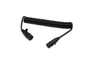 European Truck 7 Pin Trailer Cable 6FT Spiral Cable, 7Core N TYPE to N TYPE Trailer Cable, 6*1+1*1.5mm2