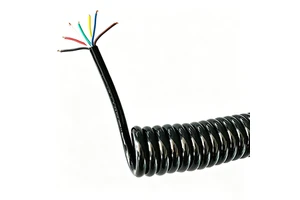 Customized 7*1.5 High Elasticity Coiled Cable Power Spring Wire Spiral Cable Electric Flexible 7 Cores Cable Coil Cable