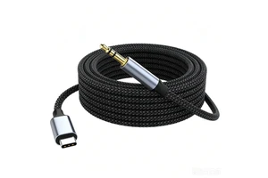 USB-C to 3.5mm HiFi Stereo Audio Cable Aluminum Alloy Braided Shielding Pure Copper Conductor 1m for Car Speaker Headphone