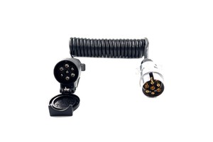 7 Pin Trailer Cable Spiral Wire Assembly With TPU Jacket Trailer Plug