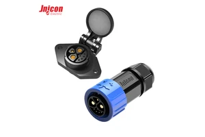 8 Pin Hybrid Waterproof Nylon M23 50A Push Lock Power + Signal Circular Connector for E-Bike Battery Servo Solar Power System