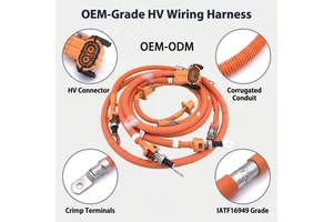 Custom OEM High Voltage EV Charging Wiring Harness High Current Power Battery Storage Cable Assembly With Copper Terminal Lugs