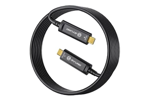 SYONG 4K60Hz USB 3.2 Gen 1 USB C Fiber Optic Cable Audio and Video Transmission, 5Gpbs Data Transfer for Cameras