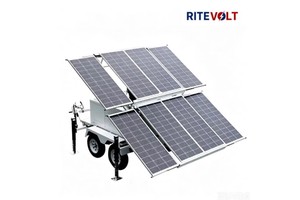 Solar-powered Safety Trailers For Construction Sites IP67 Waterproof Telescopic Mast Built-in Cables Motion-detecting Camera