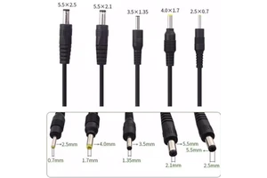 USB Type-A Male to Round-Hole Camera Cable DC 5V Data Cable 2.0*06mm 2.5*037mm 3.5*1.35mm 4.0*1.7mm