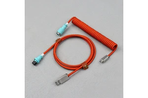 USB to Type c 18cm Spiral Coiled Keyboard Cable for Mechanical Keyboards