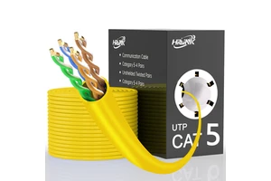 FTP 24AWG Bare Copper LAN Cable CAT5e Outdoor-UTP Insulated Shield PVC Jacket Ethernet Network Cable 1000Ft/305Meter 100 Ohm