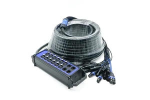 Professional 20 Channel 30M Audio Snake Cable with Stage Box Oxygen-Free Copper (OFC) Multi-Core Signal Cable for Stage Events
