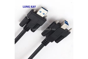USB 3.0 Industrial Camera Cable B Male to a Male with Screw Locks Double Braided Shield for Printer Synchronization