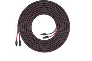 PV Solar Panel Extension Cable 25V 50FT 10AWG Twin Wire Pure Copper PVC Insulation IP67 Flame Retardant Abrasion Resistant