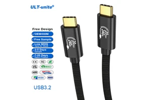 ULT-unite Wholesale Aluminum Alloy Shell Braided USB3.2C USB3.2C Cable 1M/2M PD240W Fast Charging 20Gbps Data Transfer Camera