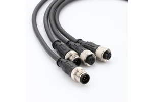 IP67 Waterproof M12 4-Pin A-Code Circular Connector with 3M Cable for PLCs Servo Drives Industrial Automation