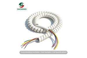 Factory Manufacturer Spiral Flexible Power Cord Copper Wire Network Cable PVC Auto Shielded Tensile Resistant Customized Length