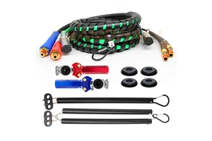 3 in 1 ABS Power Air Line Hose Kit Air Hose Wrap 7 Way Electrical Cable with Handle Grip Airlines for Semi Truck Trailer Tractor