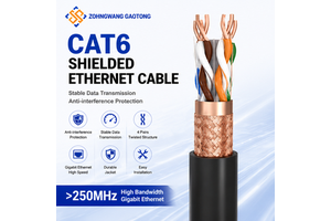 Cat6a Shielded SFTP Ethernet LAN Cable 23AWG 4 Pair For Building Bare Oxygen-Free Copper OEM CE RoHS