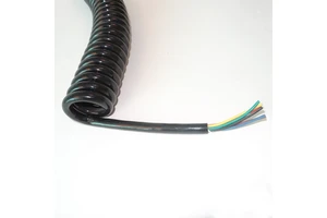 Corrosion Resistant Industrial Power Cord Black 15ft Universal 7 Way Coiled Power Cable for Trailer ABS