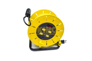 Heavy Duty 80FT Retractable Extension Cord Reel 5-15P 14AWG/3C SJTW Power Cord With 4-Outlets Circuit Breaker Rated 15A Current