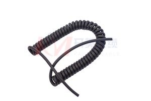 Pur 4 Core 24AWG Copper Spiral Cable PVC Insulation PU Jacket Small Size