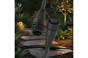 M19 5Pin UV Resistant Fire Retardant LED Screen IP67 Flameproof Welding Wire Garden Lighting Connector Cable