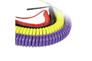 PU Coating Colorful Elastic Coil Cord Flexible Spring Spiral Cable, Industrial Automation Machinery Equipment