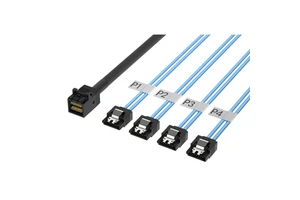 0.5 Meter Mini SAS 36P 8643 To 4*SATA 7PIN Braid Shielded Tinned Copper PVC Cable for Server Automobile & Home Appliance Use