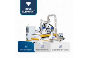 Blue Elephant CNC 1325 Ball Screw ATC Nesting CNC Router with Two Carousel Tool Changers for Furniture Cabinet