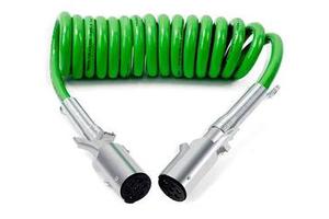 7 Way Green Spiral Cables Spring Cables for Trailer or Heavy Truck