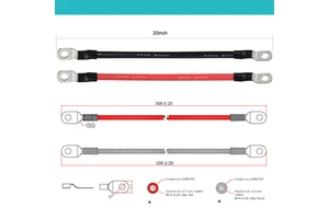 Custom Production All Kinds of 2GA 4GA 6GA 8GA Booster Cable Auto Battery Wire Truck Battery Cable With I Terminals Connector