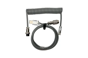 BSUN Durable Custom Grey Customize Type c Spring Spiral Usb Cable Aviator Connector Nylon Mechanical Keyboard Coiled Cable