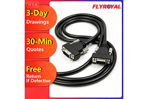 OEM High Quality DB9 Female to Female Serial Cable Shielded D-SUB Cables Wiring Harness for Industrial Automation